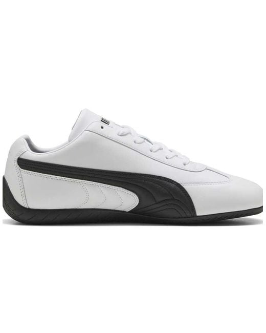 PUMA White Speedcat Leather Sneakers