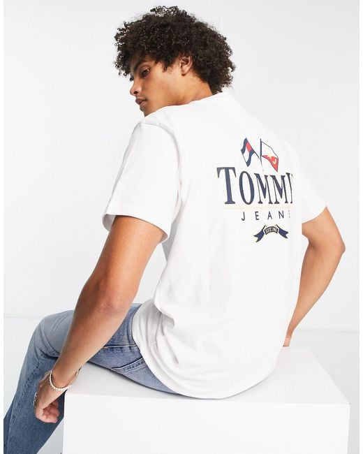 Tommy Hilfiger Relaxed Fit Modern Prep Back Logo T-shirt in White