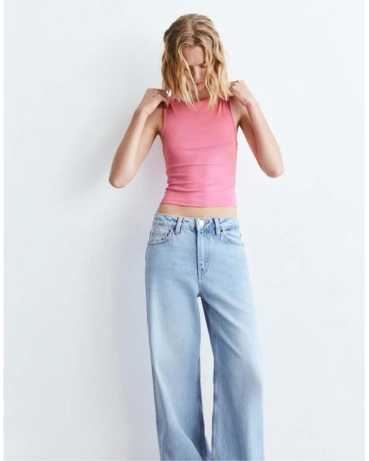 Top Senza Maniche Basic di Pull&Bear in Blue