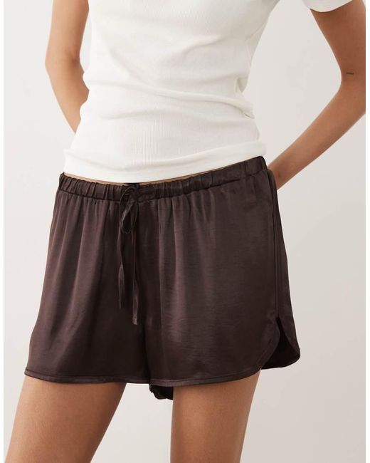ASOS Natural Satin Micro Runner Short