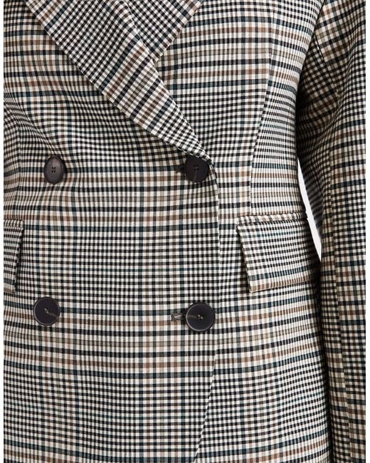 ASOS Gray Tailored Cocoon Sleeve Double Breasted Blazer