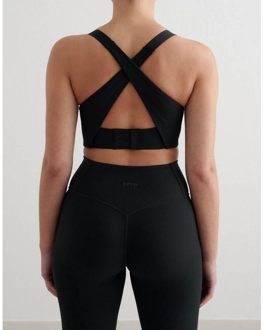 Aim'n Black Ribbed Performance Support Bra