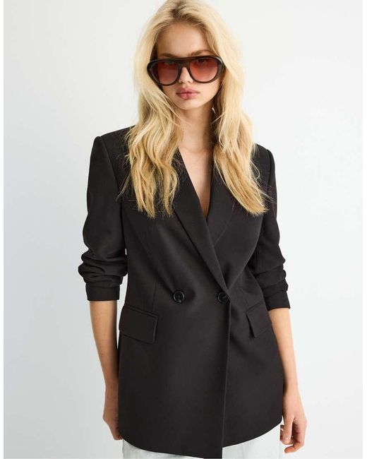 Stradivarius Black Tailored Blazer