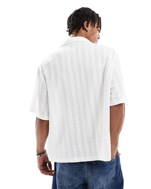 Chemise en maille texturée - écru Bershka pour homme en coloris White