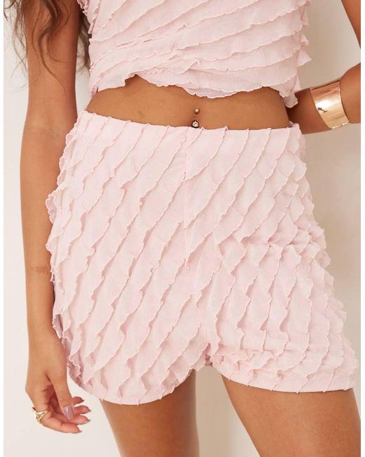 ASOS Pink Mix & Match Ruffle Hot Pants