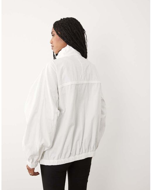 ARKET White Cotton Funnel Neck Utility Jacket