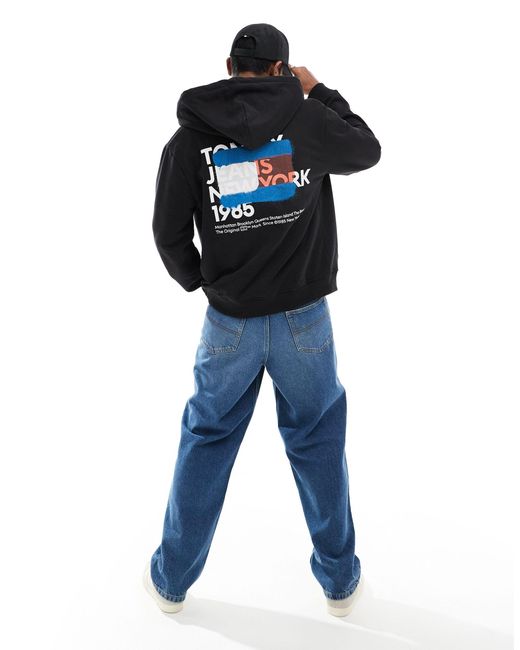 Tommy Hilfiger Blue Graffiti Regular Zip Through Hoodie for men