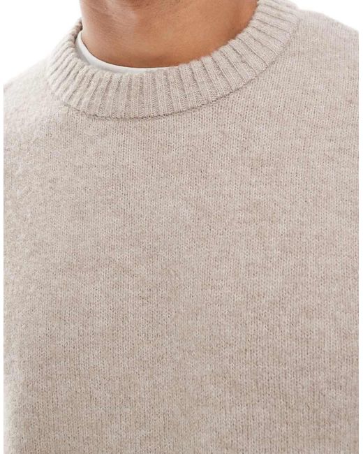 Jack & Jones Gray Oversize Fluffy Jumper for men