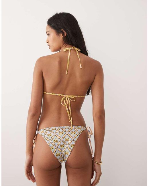 Billabong Brown Shell Print Triangle Bikini Top