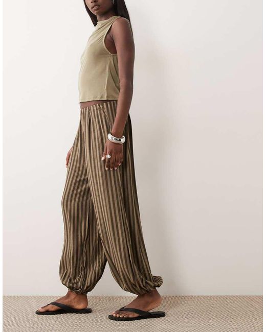 Threadbare Brown Balloon Leg Trousers
