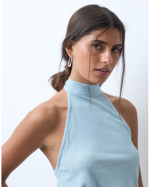 Top dos nu texturé - clair ASOS en coloris Blue