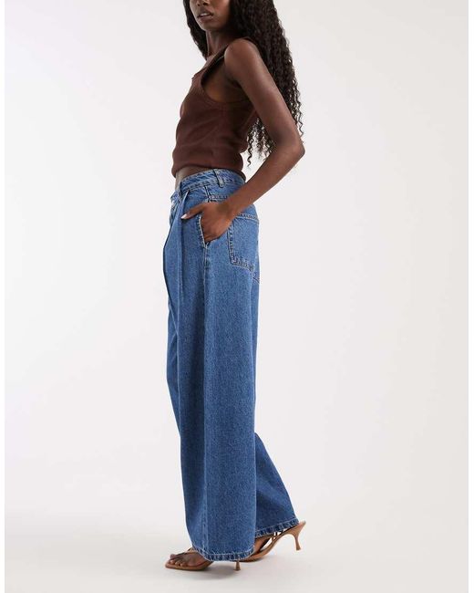 ASOS Blue Pleat Front Horseshoe Jean