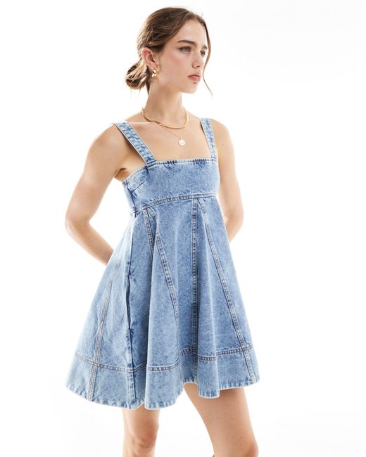 Miss Selfridge Blue Denim Babydoll Dress