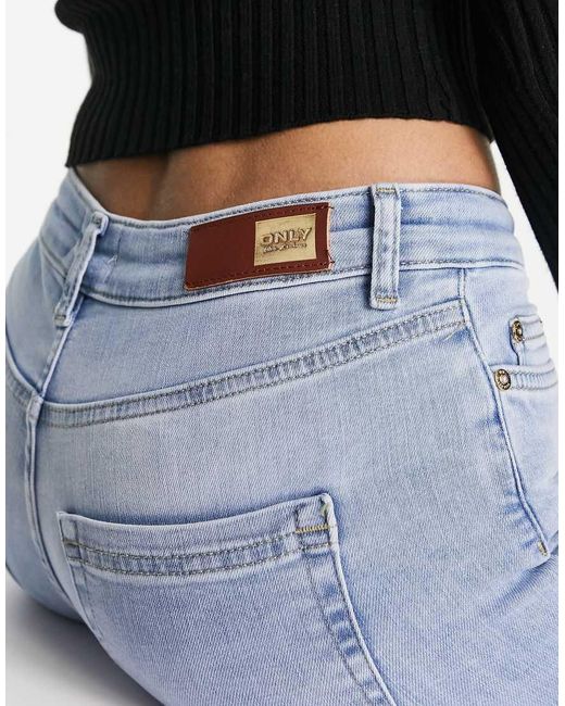 ONLY Blue Blush Skinny Jeans With Frayed Hem