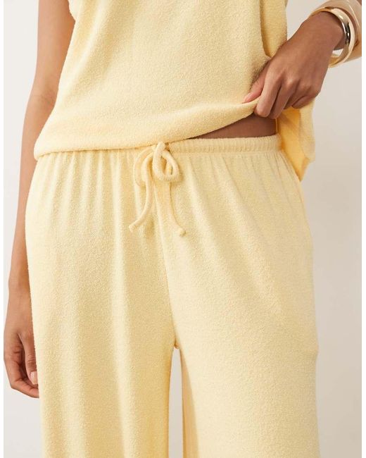 ASOS Natural Textured Knit Wide Leg Trouser Co-Ord