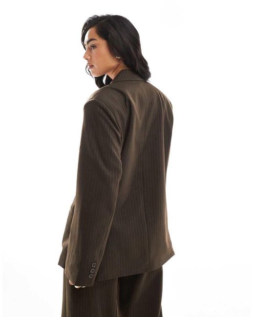 Pieces Brown Double Breasted Tailored Blazer Co-ord