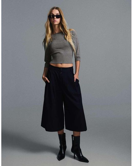 Bershka Black Boat Neck Jumper