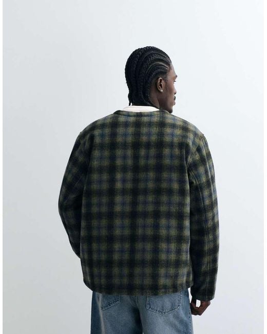 Levi's Green Glen Reversible Checked Button Up Liner Jacket for men