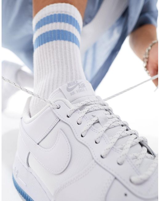 Air force 1 '07 - baskets - et argenté réfléchissant Nike pour homme en  coloris Blanc | Lyst