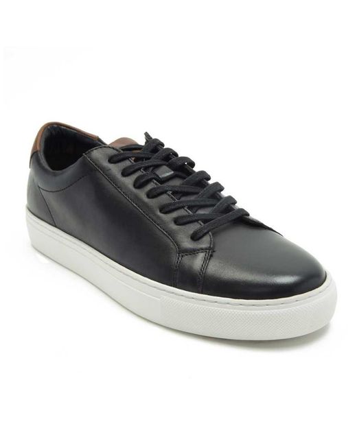 Thomas Crick Black Evers Casual Leather Trainers for men