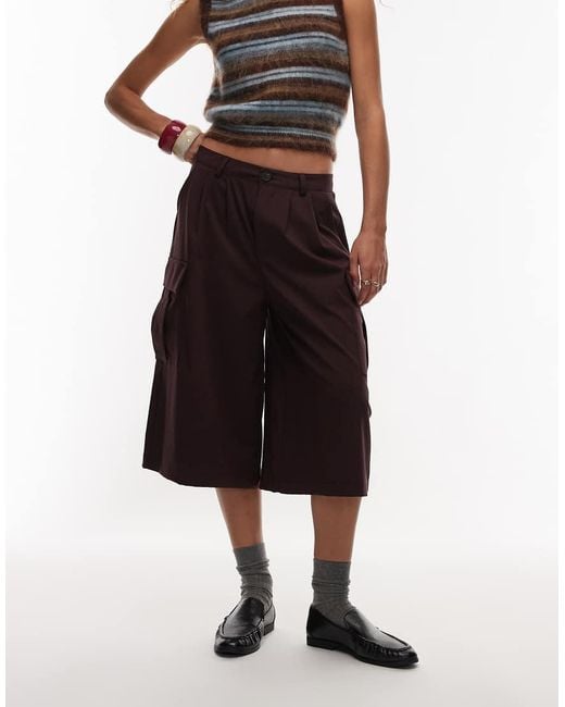 Pantaloni Cargo A 3/4 Sartoriali Color Prugna di ASOS in Purple