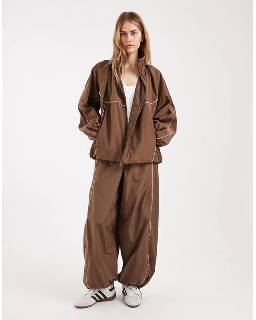 ASOS Brown Premium Oversized Track Jacket