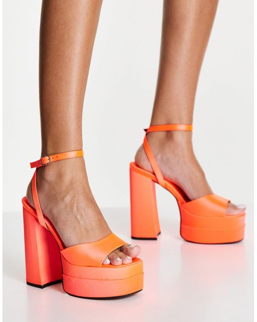 multicolor platform heels