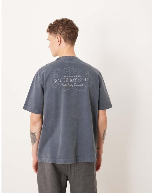 Camiseta Extragrande De Manga Corta Con Estampado Gráfico Vintage En La Espalda De Abercrombie & Fitch de hombre de color Gray