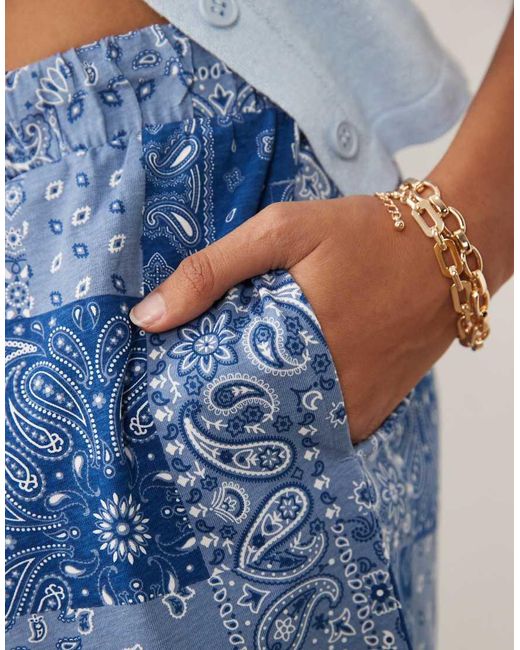 Threadbare Blue Jersey Pull On Shorts With Drawstring
