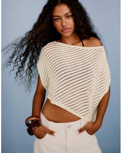 Bershka Brown Rustic Cape Jumper
