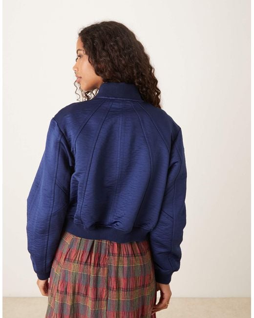 Free People Blue – ellie – bomberjacke aus satin