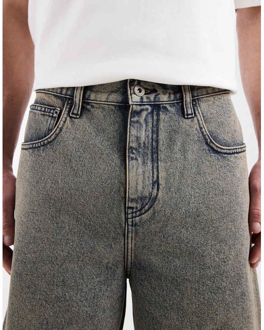 ASOS White Mid Length Denim Jorts for men