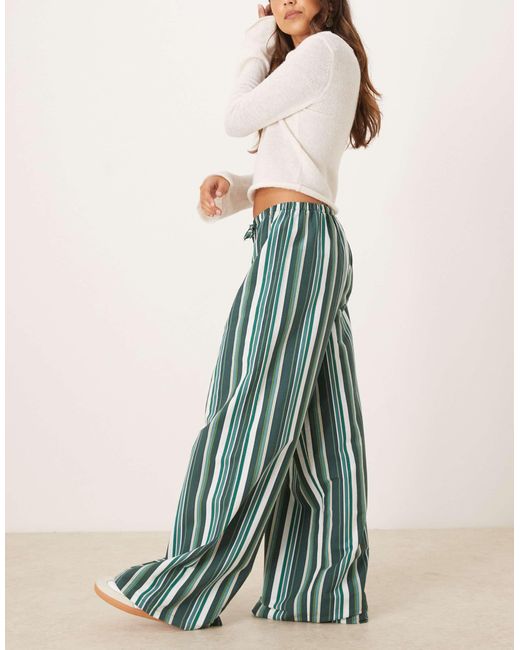 ASOS Blue Linen Blend Pull On Trouser