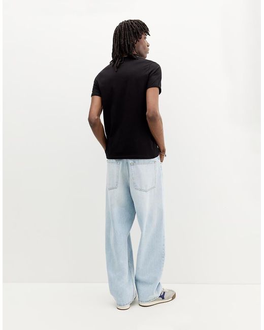 Pull&Bear White Basic Muscle Fit T-Shirt for men