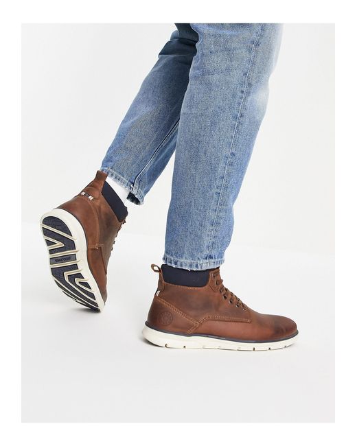 Jack & Jones Leather Lace Up Ankle Boots in Brown for Men | Lyst Australia