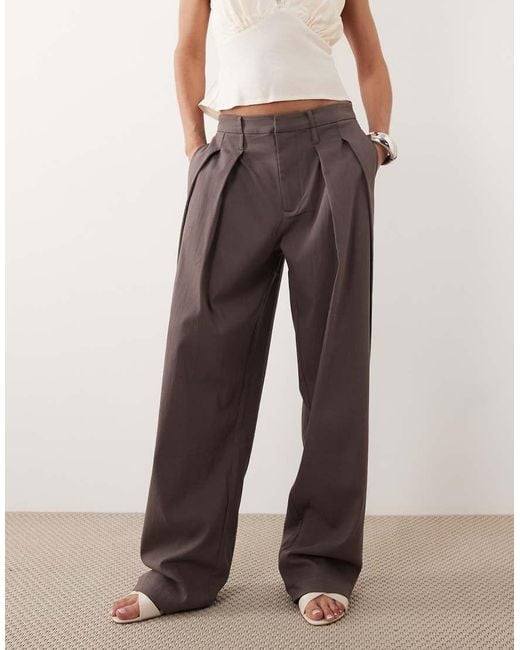 WeWoreWhat Brown Double Belt Trouser