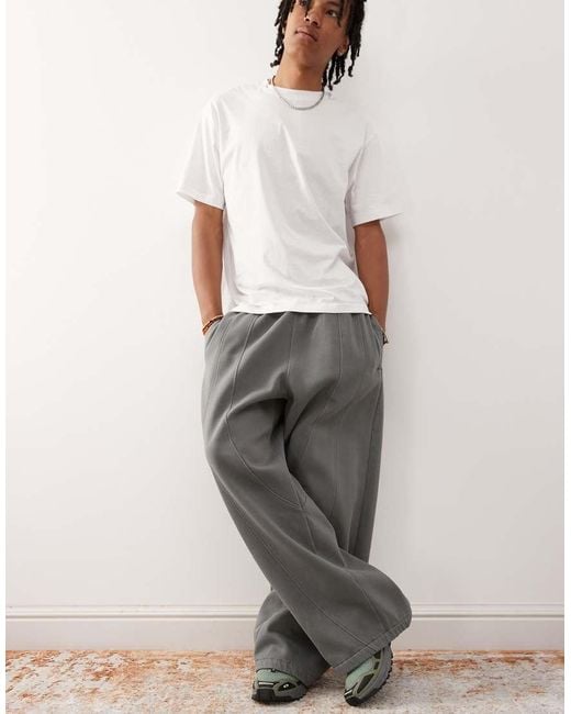 Weekday Gray Co-ord Oversized Wide Leg joggers With Exposed Seam Detail for men