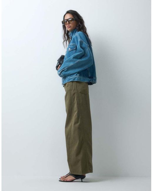 ASOS Blue Bow Barrel Leg Jeans
