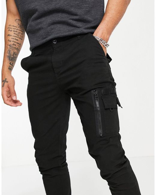 black skinny trousers with pockets