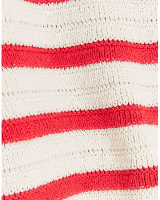 River Island Red Stripe Textu Knit Cardigan
