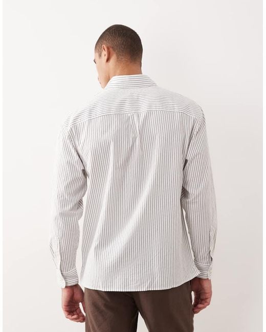 Abercrombie & Fitch White Pocket Detail Long Sleeve Shirt for men