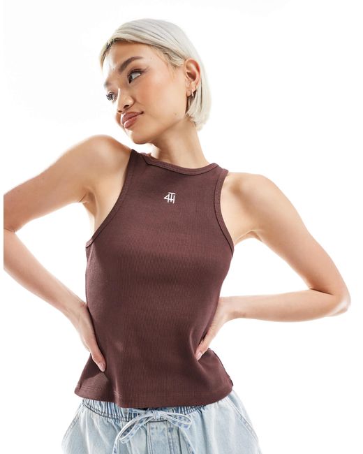 4th & Reckless Brown – geripptes trägertop