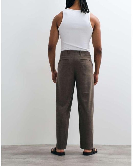Abercrombie & Fitch White baggy Tailored Trouser for men