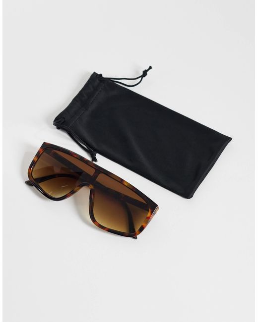 ASOS Natural Fine Frame Angular Aviator