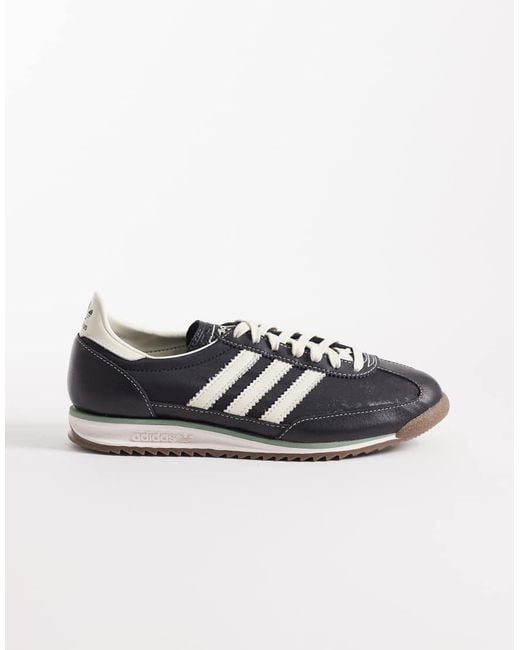 Adidas Originals Black Sl 72 Og Contrast Stitch Trainers for men