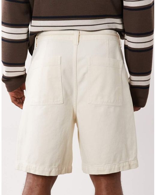 ASOS Natural Mid Length Jorts for men