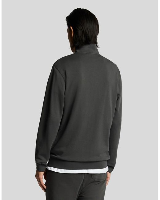 Lyle & Scott Black Superfine Cotton 1/4 Zip Sweatshirt for men