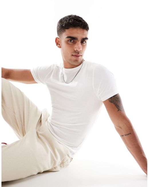 ASOS – 2er-pack körperbetonte basic-t-shirts in White für Herren
