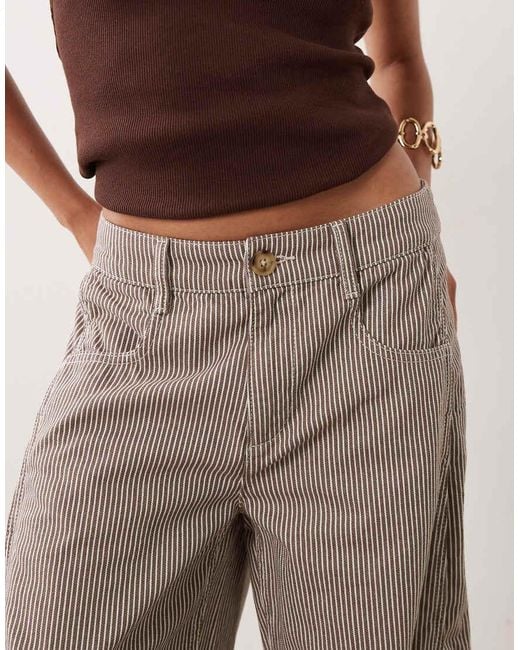 ASOS White Asos Design Petite Horseshoe Trousers With Tab Waist Detail