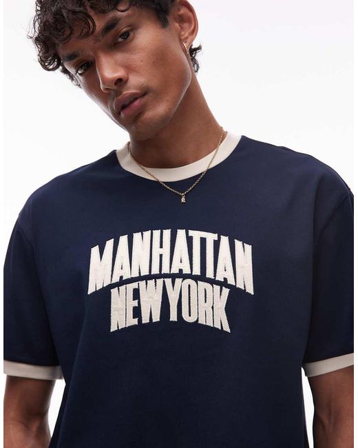 Tommy Hilfiger Blue Manhattan Ringer T-Shirt for men
